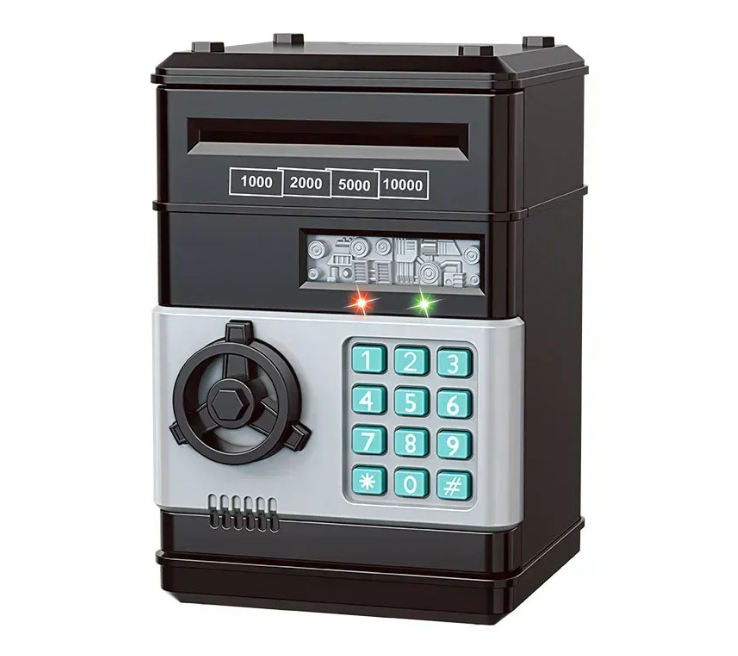Скарбничка-сейф електронна NUMBER BANK з кодовим замком і купюроприймачем Чорний
