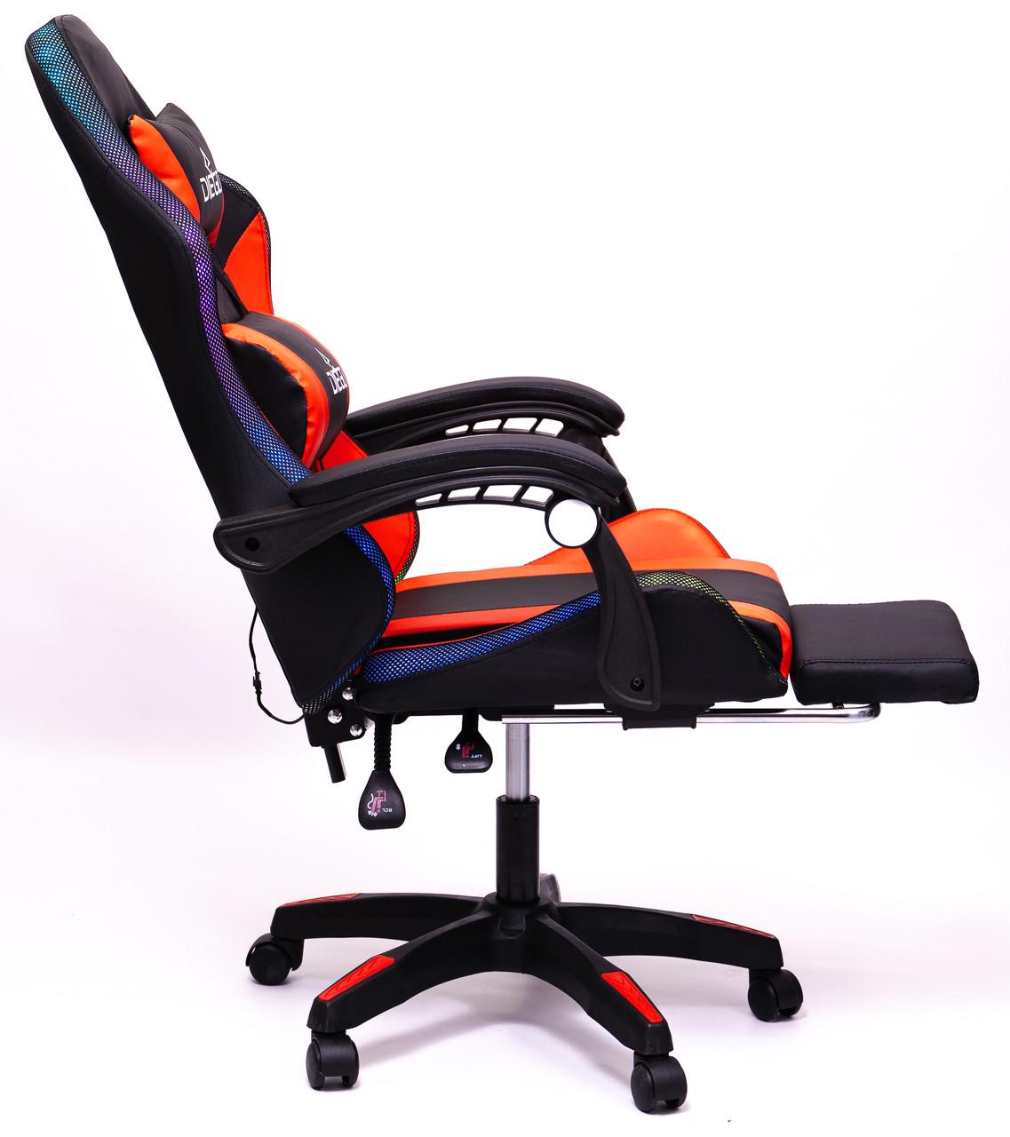 Кресло геймерское Diego с подставкою для ног и подсветкою Черно-красный - фото 5 Кресло геймерское Diego с подставкою для ног и подсветкою Черно-красный - фото 5