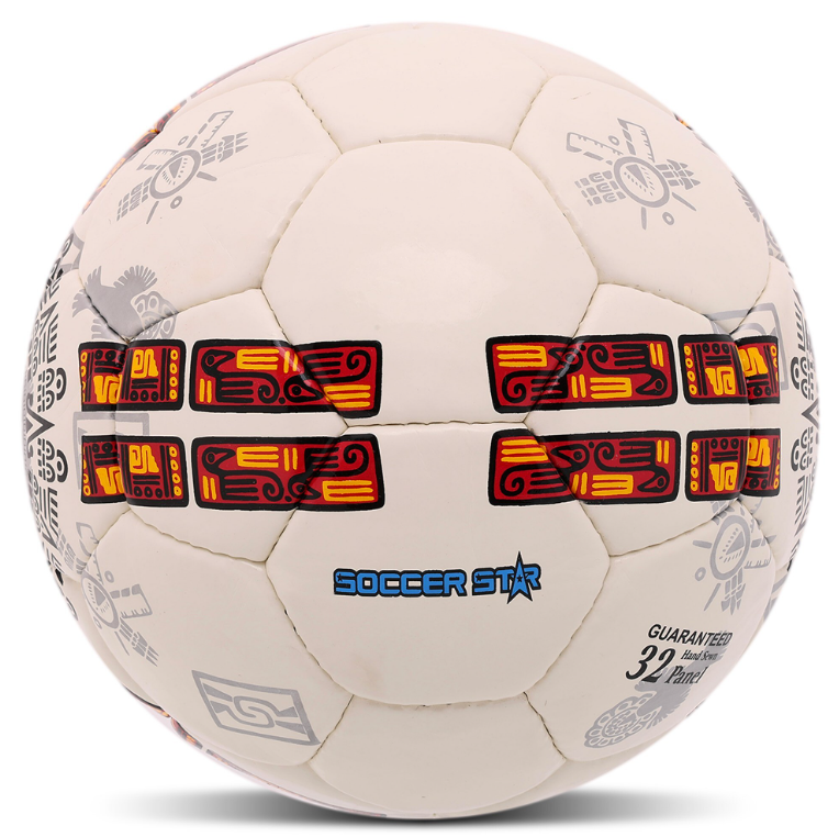 Мяч футбольный SOCCER STAR SHINE PU ламинированный сшитый вручную №5 (FB-4492_Белый) Мяч футбольный SOCCER STAR SHINE PU ламинированный сшитый вручную №5 (FB-4492_Белый)