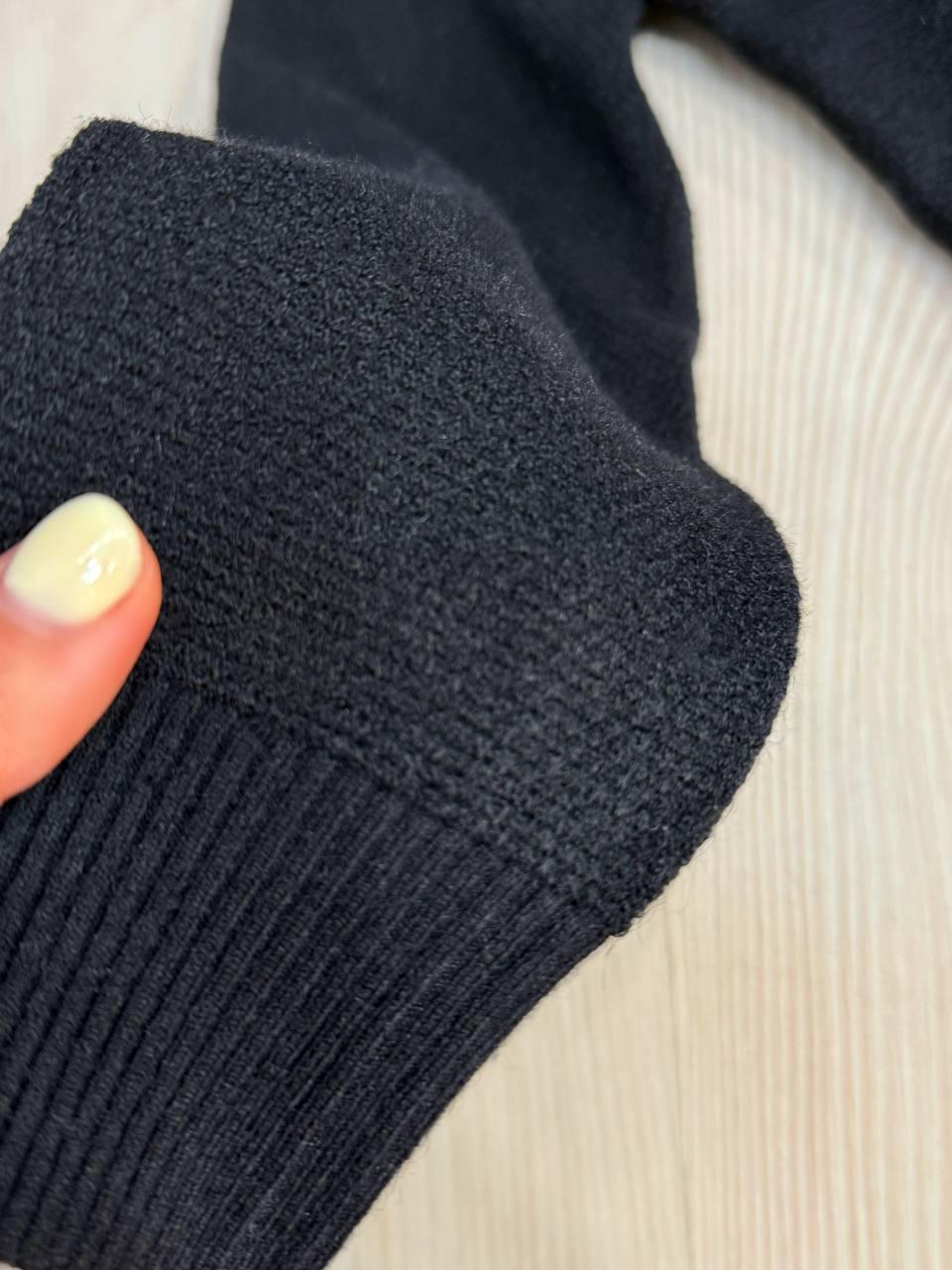 Свитер женский AN 02493 букле с пуговицами тонкий и теплый базовый One Size Черный - фото 2 Свитер женский AN 02493 букле с пуговицами тонкий и теплый базовый One Size Черный - фото 2