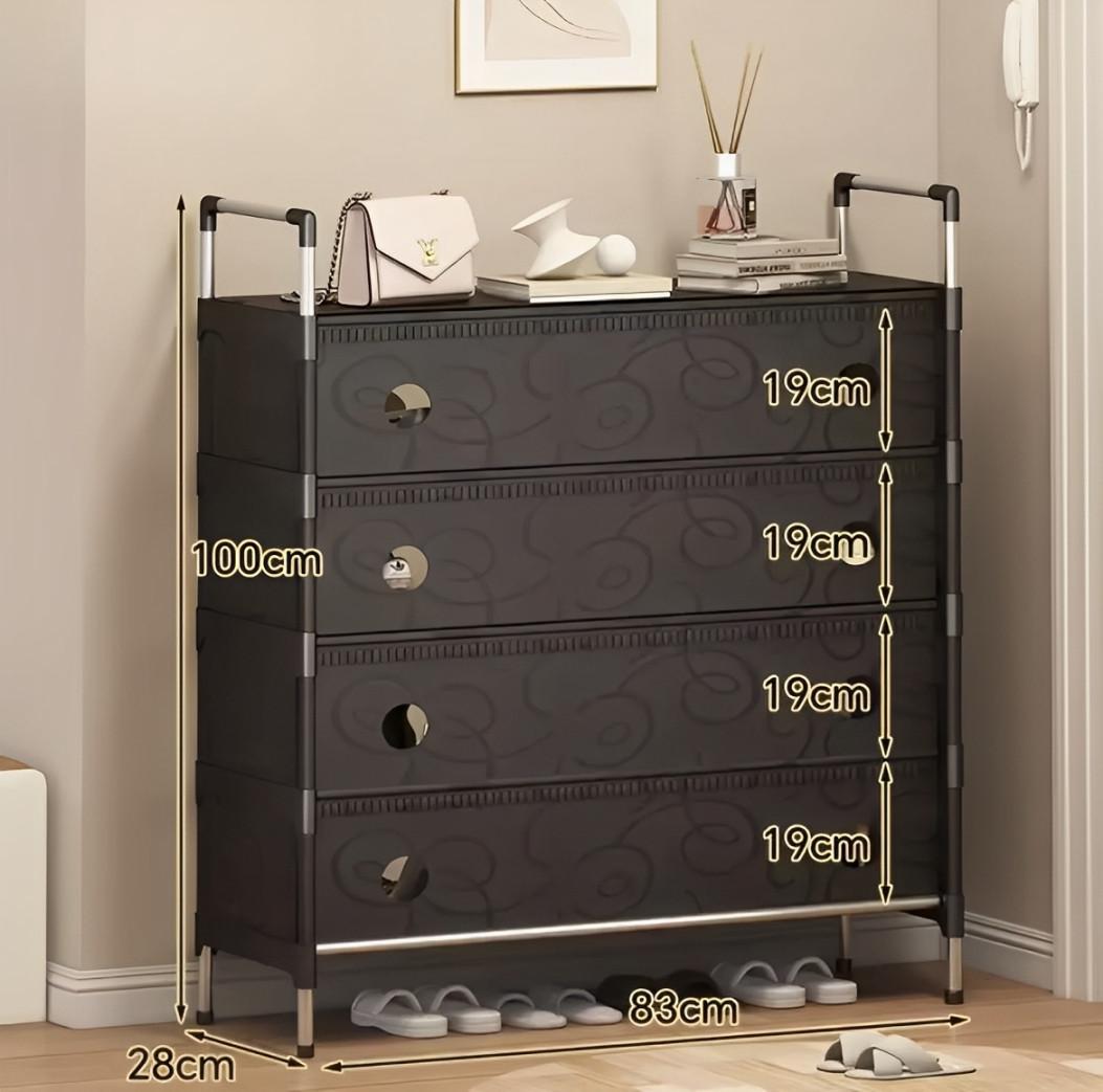 Полка для обуви SKLM-31-LT6205 4 полки Черный - фото 2 Полка для обуви SKLM-31-LT6205 4 полки Черный - фото 2