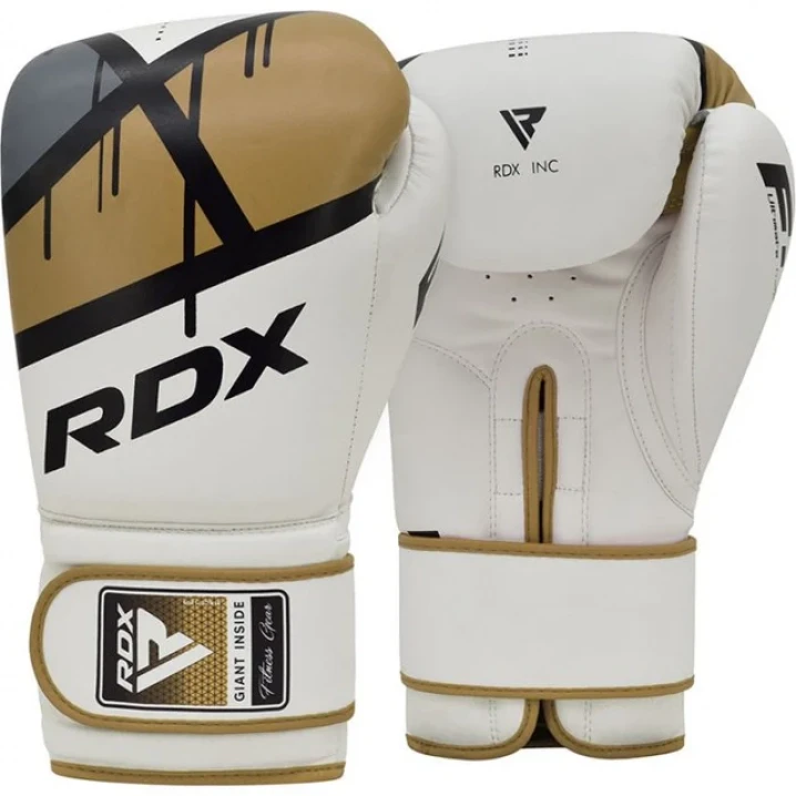 Боксерські рукавички RDX F7 Ego Boxing Gloves 8oz Біло-золотий (2977526371)