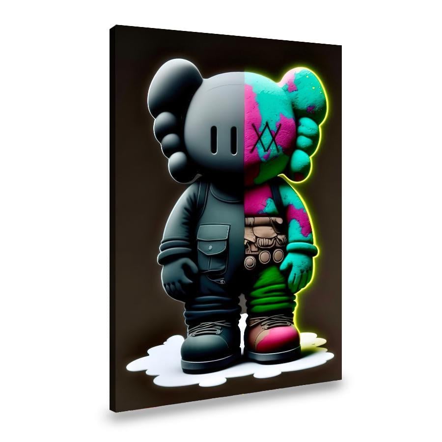Картина на холсте Дизайнерская игрушка KAWS 80x54 см (104VP_L)