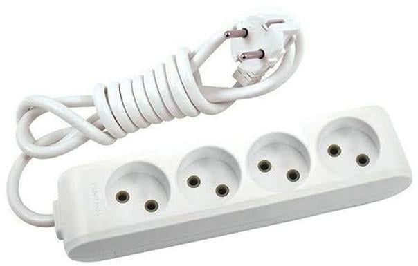 Подовжувач 4 гнізда Panasonic X-tendia без з/к із захисними шторками 3 м Сірий