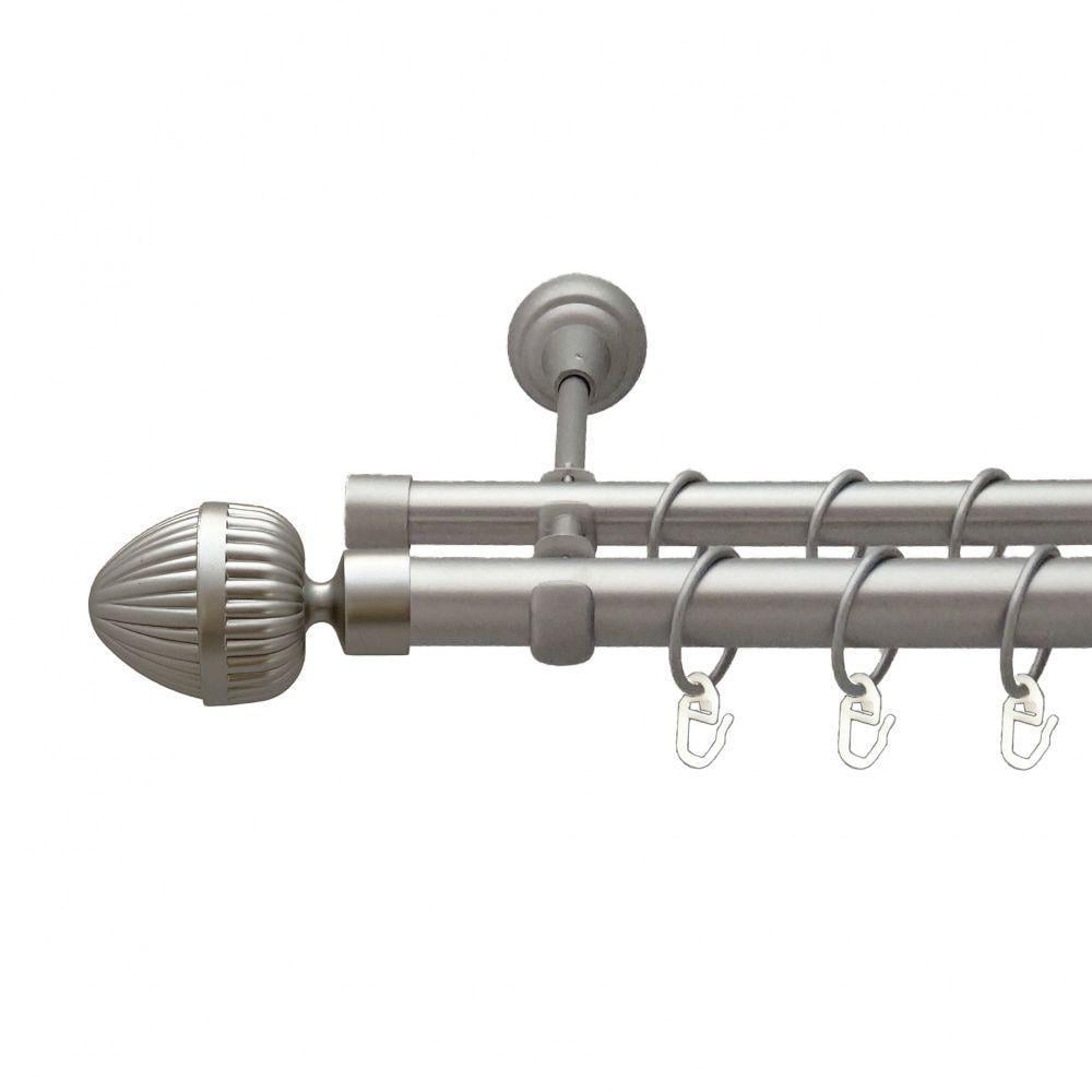 Карниз для штор Orvit Одеон двухрядный гладкий 25\19 мм 160 см Сатин (00-00011111)