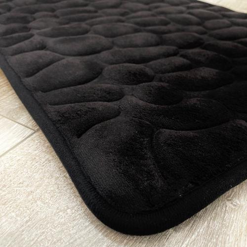 Набір килимків в ванну та туалет Stone Premium Memory Foam 3в1 80х50/60х40/60х50 см Чорний (NK3S0004) - фото 7 Набір килимків в ванну та туалет Stone Premium Memory Foam 3в1 80х50/60х40/60х50 см Чорний (NK3S0004) - фото 7