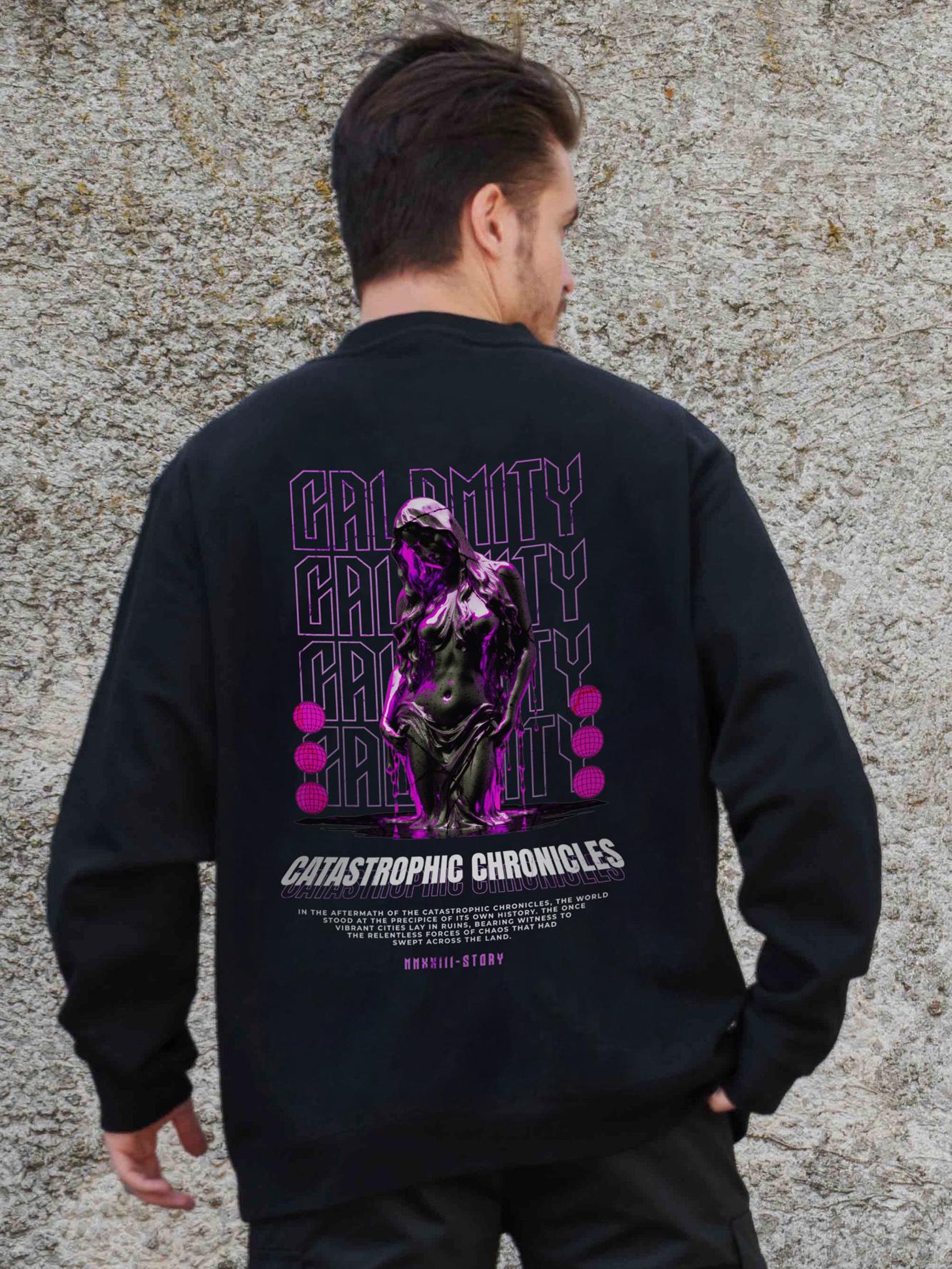 Свитшот оверсайз с принтом Without Calomity 2XL/3XL Black (2XL/3XL8055582)