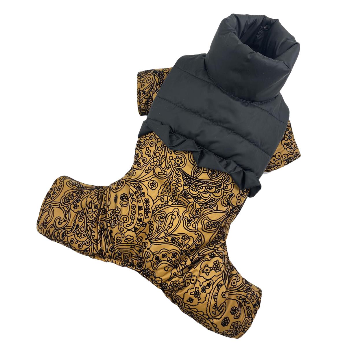 Комбінезон для собак зимовий дівчаток AD-16 рюша візерунки р. 3 Гірчичний (70579252)