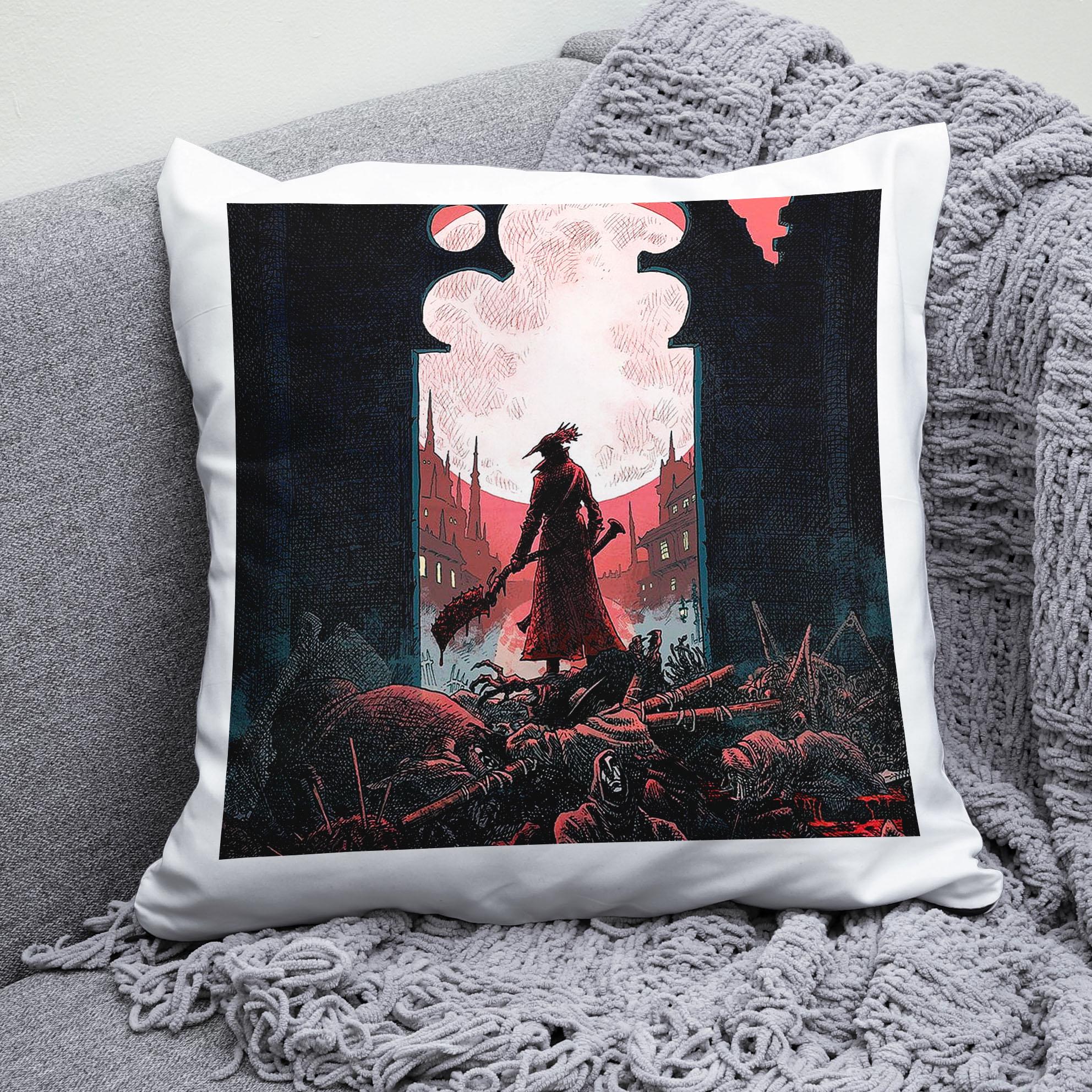 Плюшевая подушка квадрат с принтом игры Bloodborne