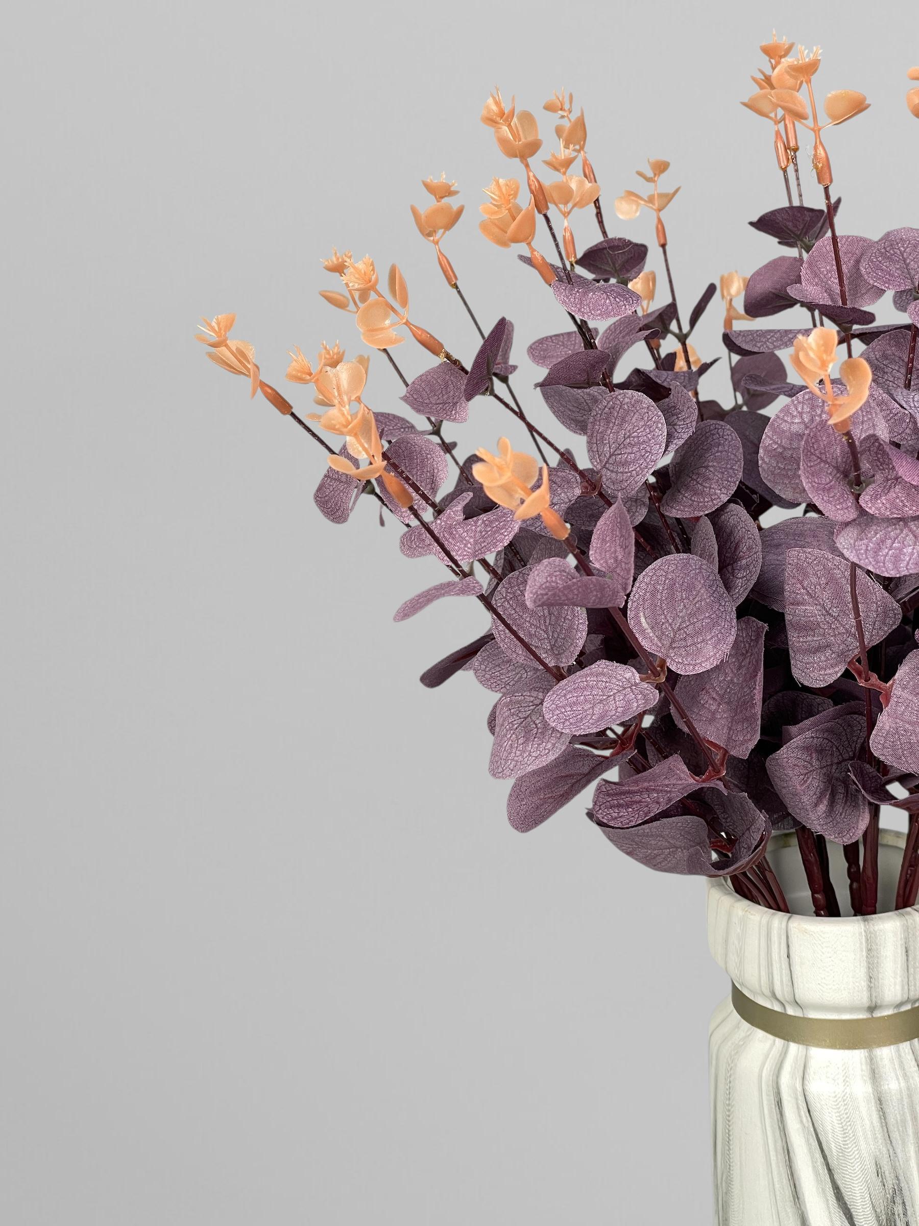 Искусственный куст эвкалипта 46 см Темно-бордовый (Р05001) - фото 4