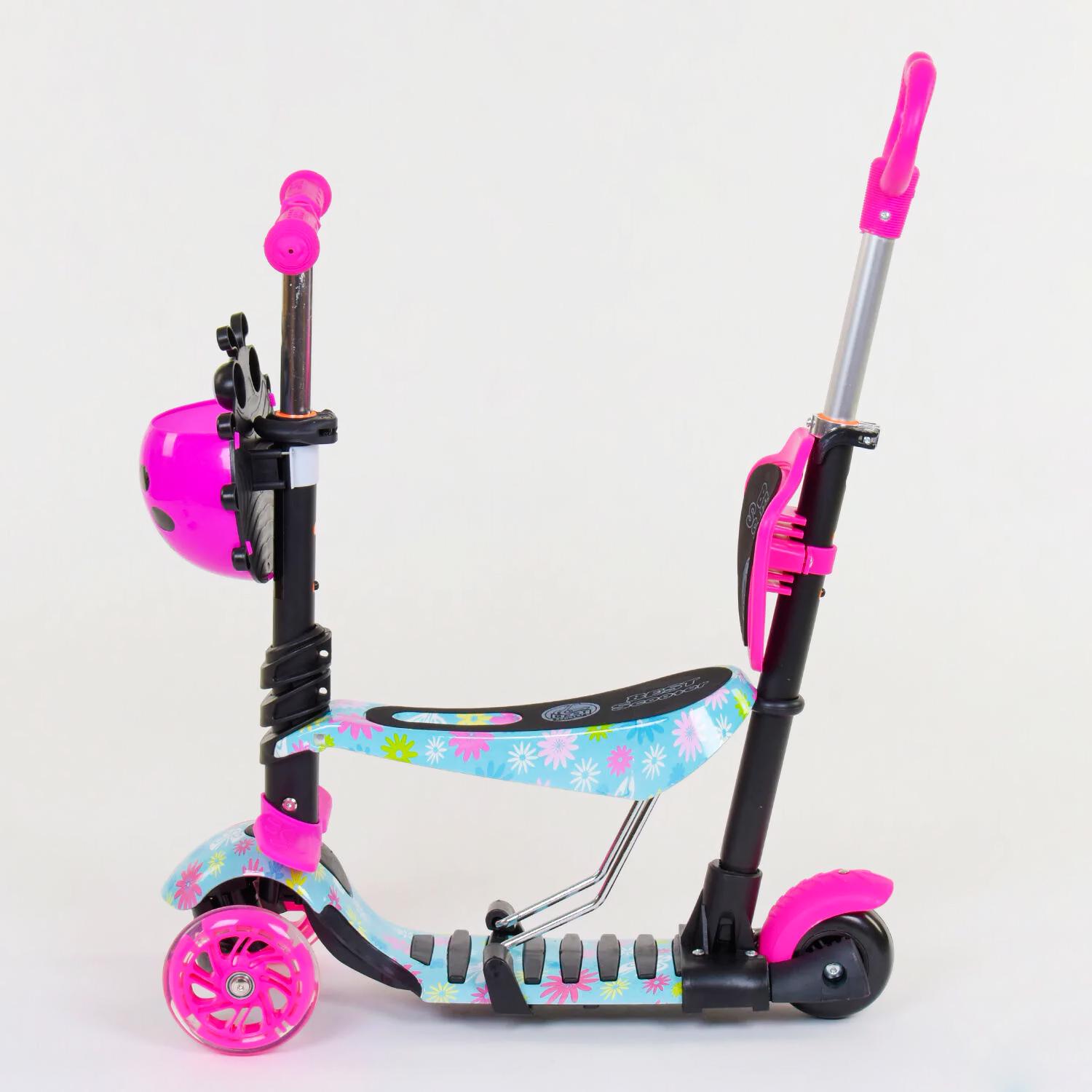 Самокат Best Scooter Абстракция 5в1 PU колеса с подсветкой Multicolor (84215) - фото 3