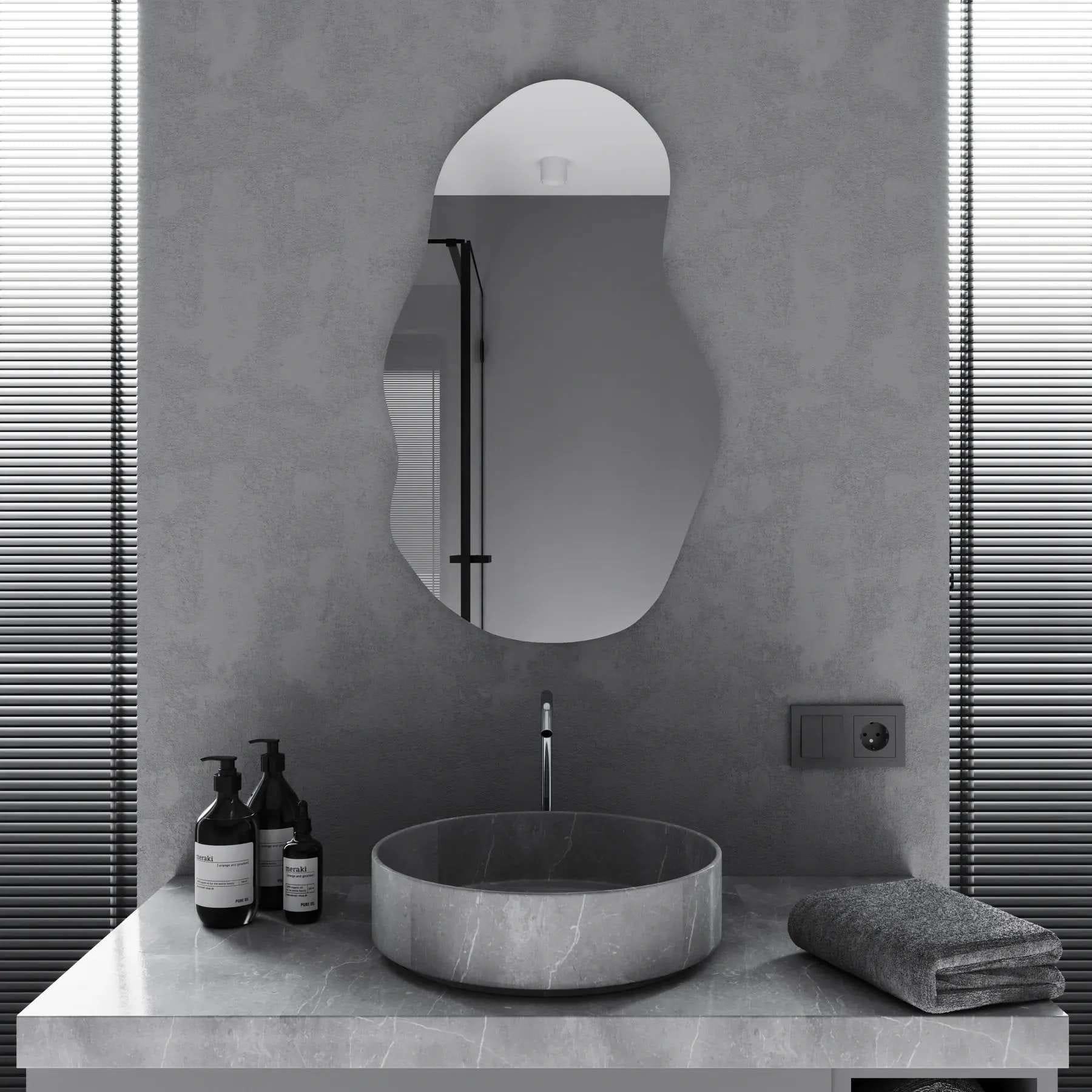 Зеркало для ванной комнаты Mironiks Flame фигурное без подсветки 1000x550 мм (FR-MRKS-314252)