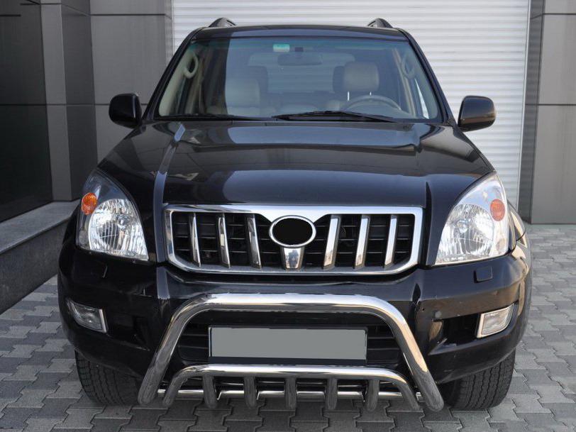 Кенгурятник низкий WT002 CAN для Toyota Land Cruiser Prado 120 нержавеющая сталь Хром