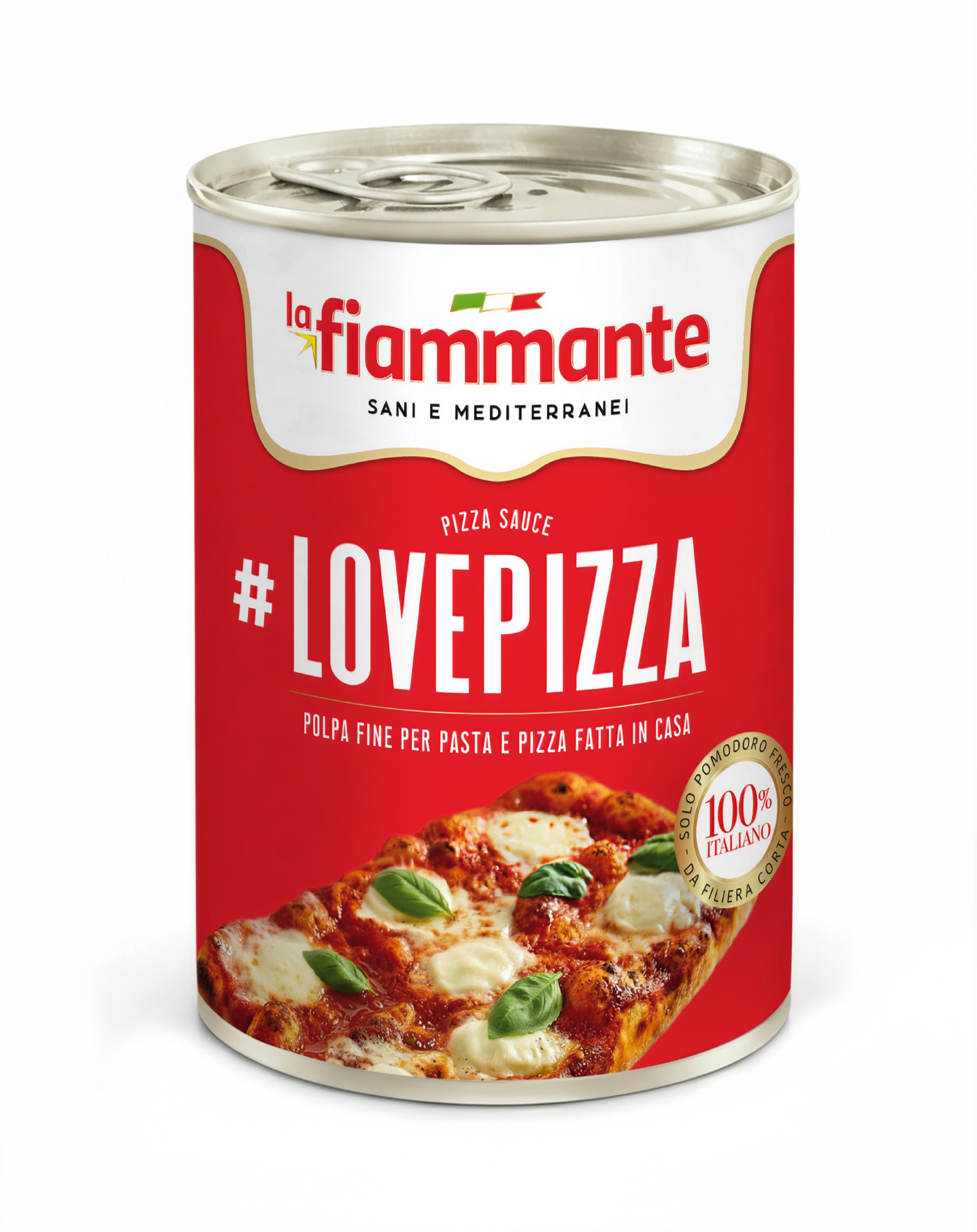 Томати очищені подрібнені La Fiammante LOVE PIZZA 400 г (8001737100225) Томати очищені подрібнені La Fiammante LOVE PIZZA 400 г (8001737100225)
