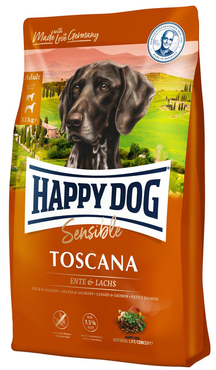 Сухой корм Happy Dog Supreme Sensible Toscana для кастрированных собак с уткой и лососем 4 кг