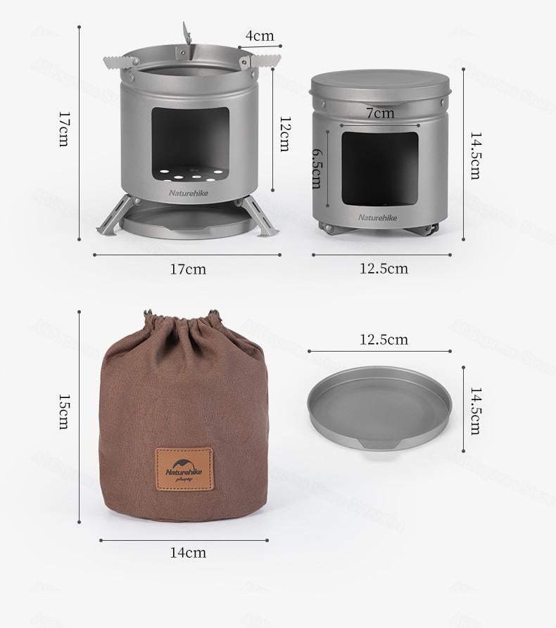 Піч-щепочниця Naturehike Wood stove titanium NH20RJ005 - фото 6