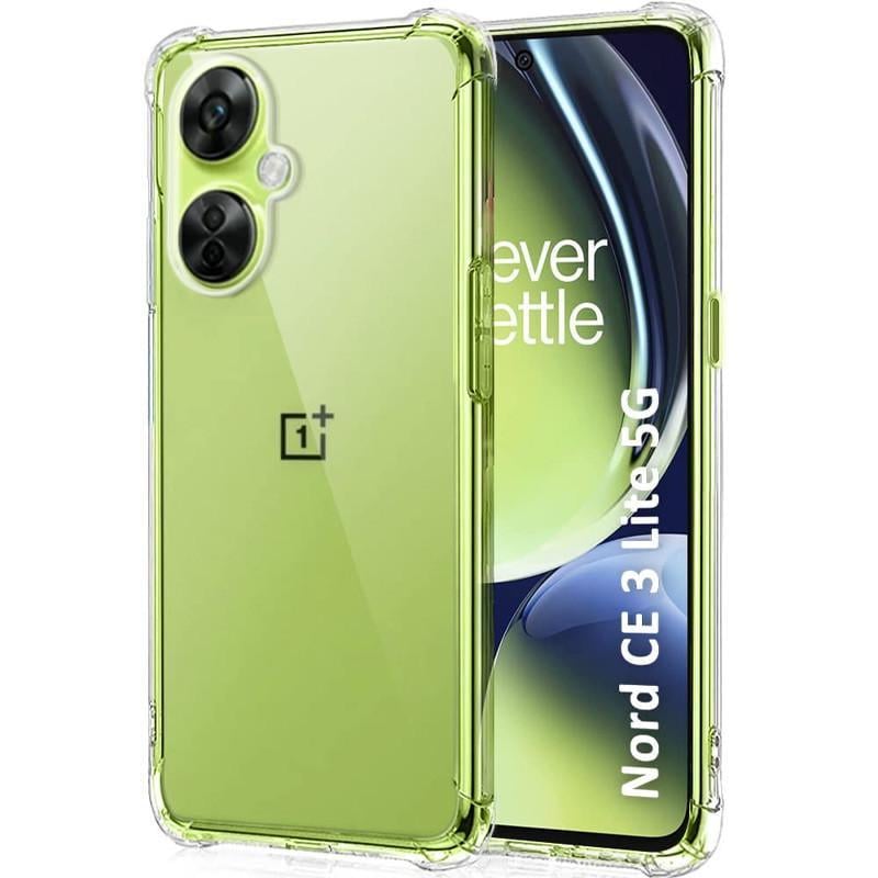 Протиударний TPU чохол GETMAN Ease logo посилені кути Full Camera для OnePlus Nord CE 3 Lite Прозорий (Безбарвний)