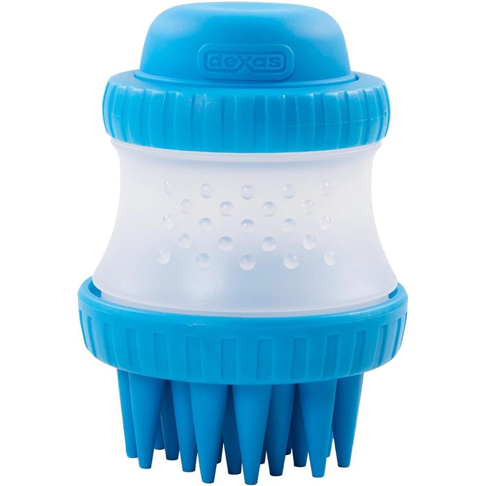 Щетка Dexas ScrubBuster с емкостью для шампуня для купания собак Голубой (PW73022-2194)