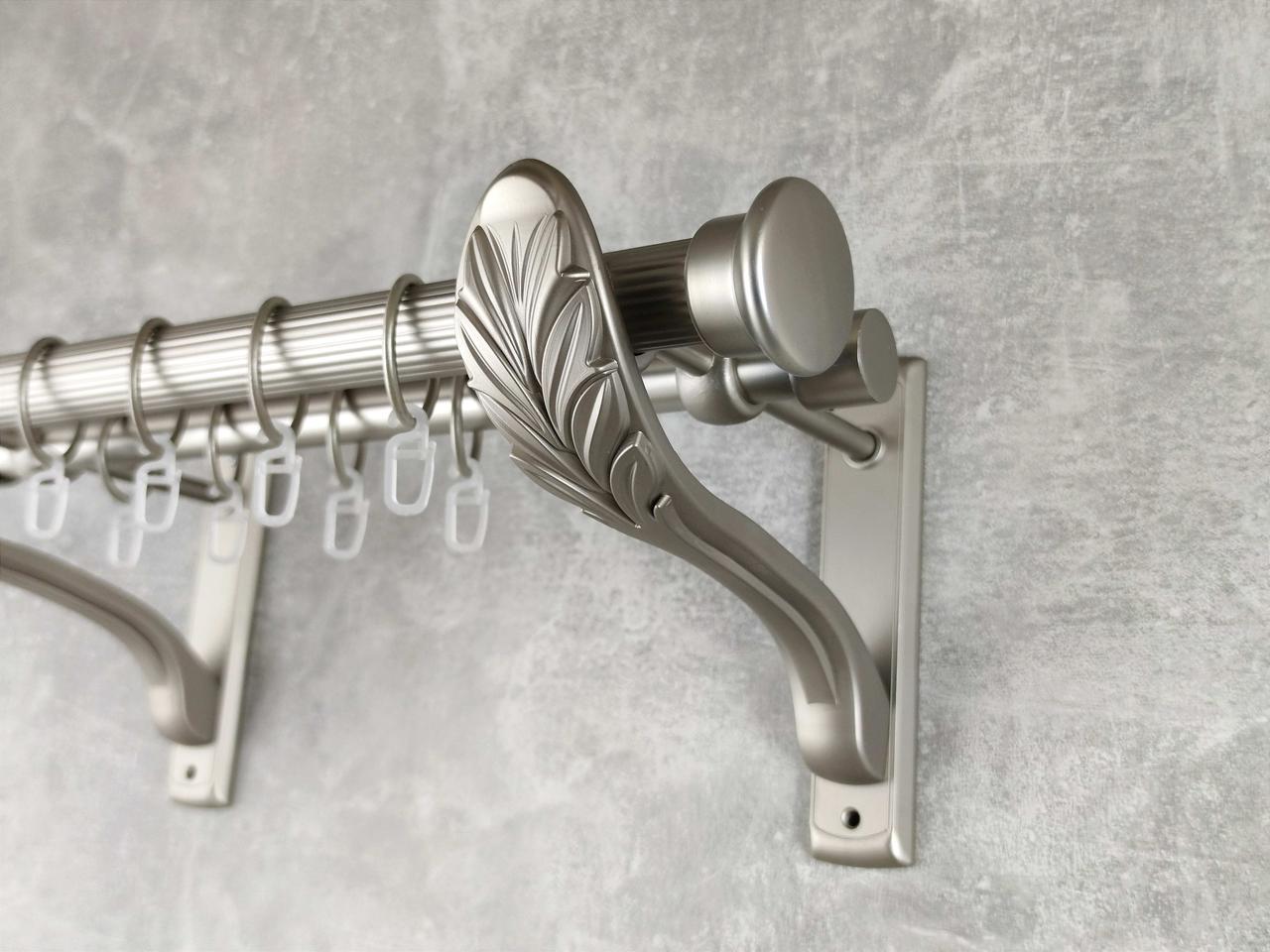 Карниз MStyle металлический для штор двухрядный Дуо 25/19 мм рифленый 240 см Сатин (5012862)