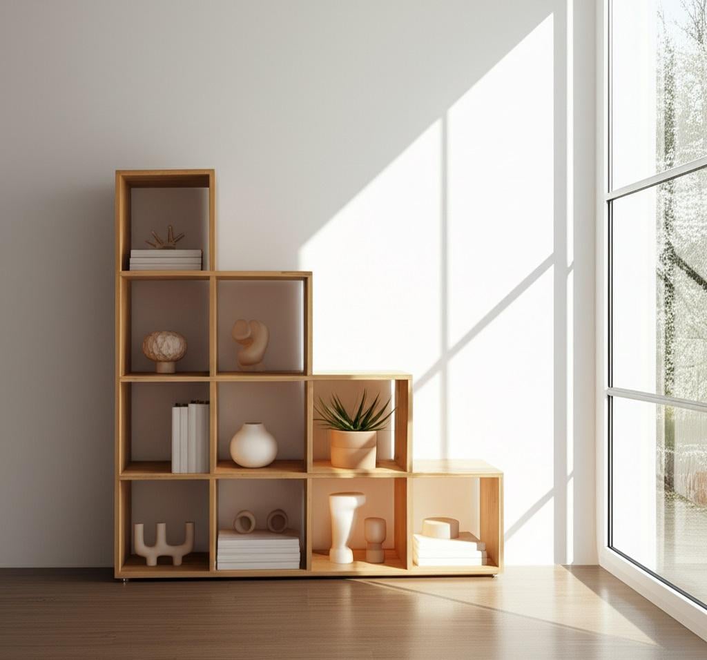 Стелаж настінно-підлоговий MEBLIBUD KUB модульний 10 секції Дуб крафт золотий (31957/5) - фото 4 Стелаж настінно-підлоговий MEBLIBUD KUB модульний 10 секції Дуб крафт золотий (31957/5) - фото 4