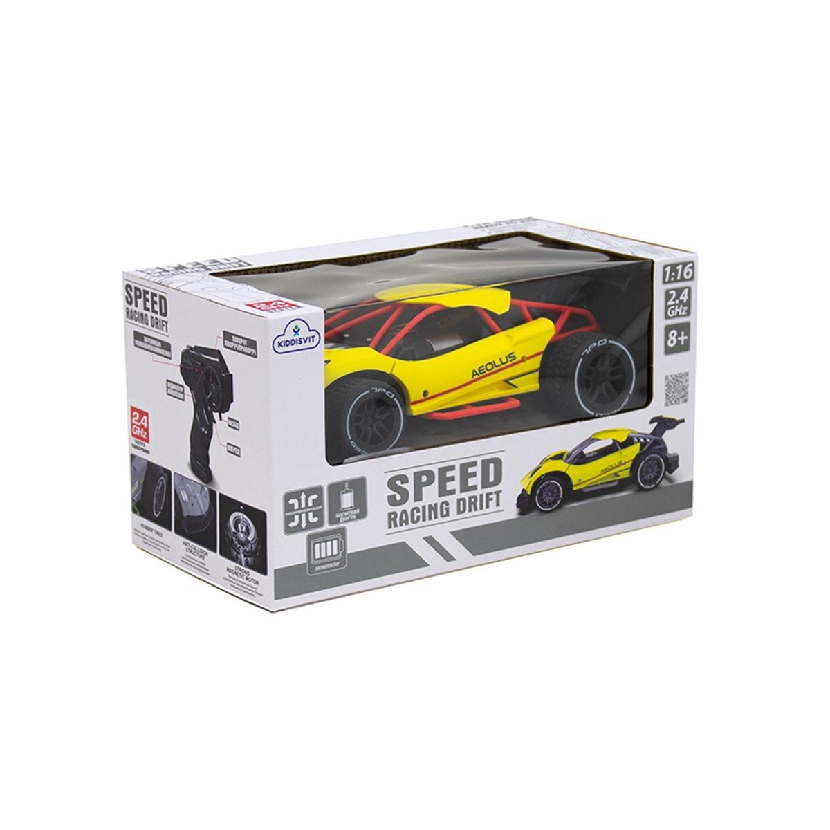 Автомобіль Speed racing drift з радіокеруванням Aeolus 1:16 Sulong Toys Жовтий (SL-284RHY) - фото 11