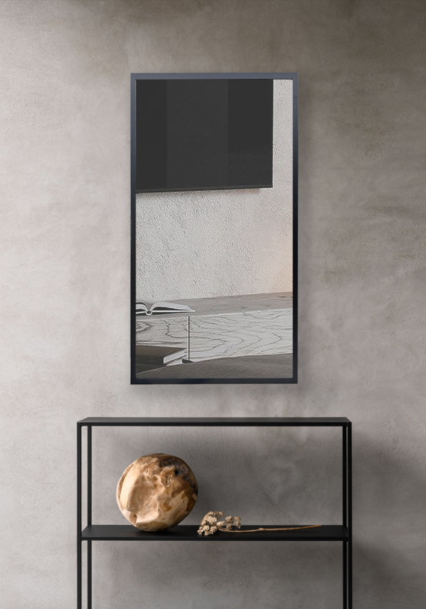 Дзеркало настінне CRYSTAL GLASS в рамці МДФ 2290 1350х450 мм Чорний (С4703)