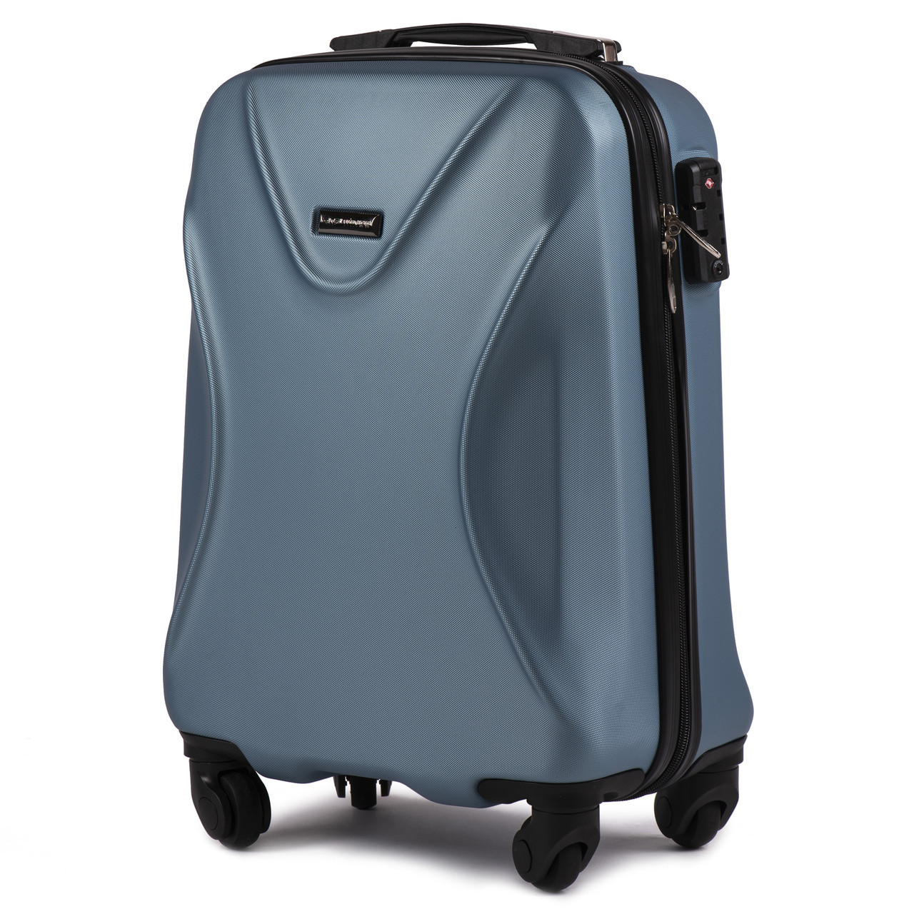 Валіза ручна поклажа Wings 518 мала на 4 колесах 53х36х23 см Блакитне срібло