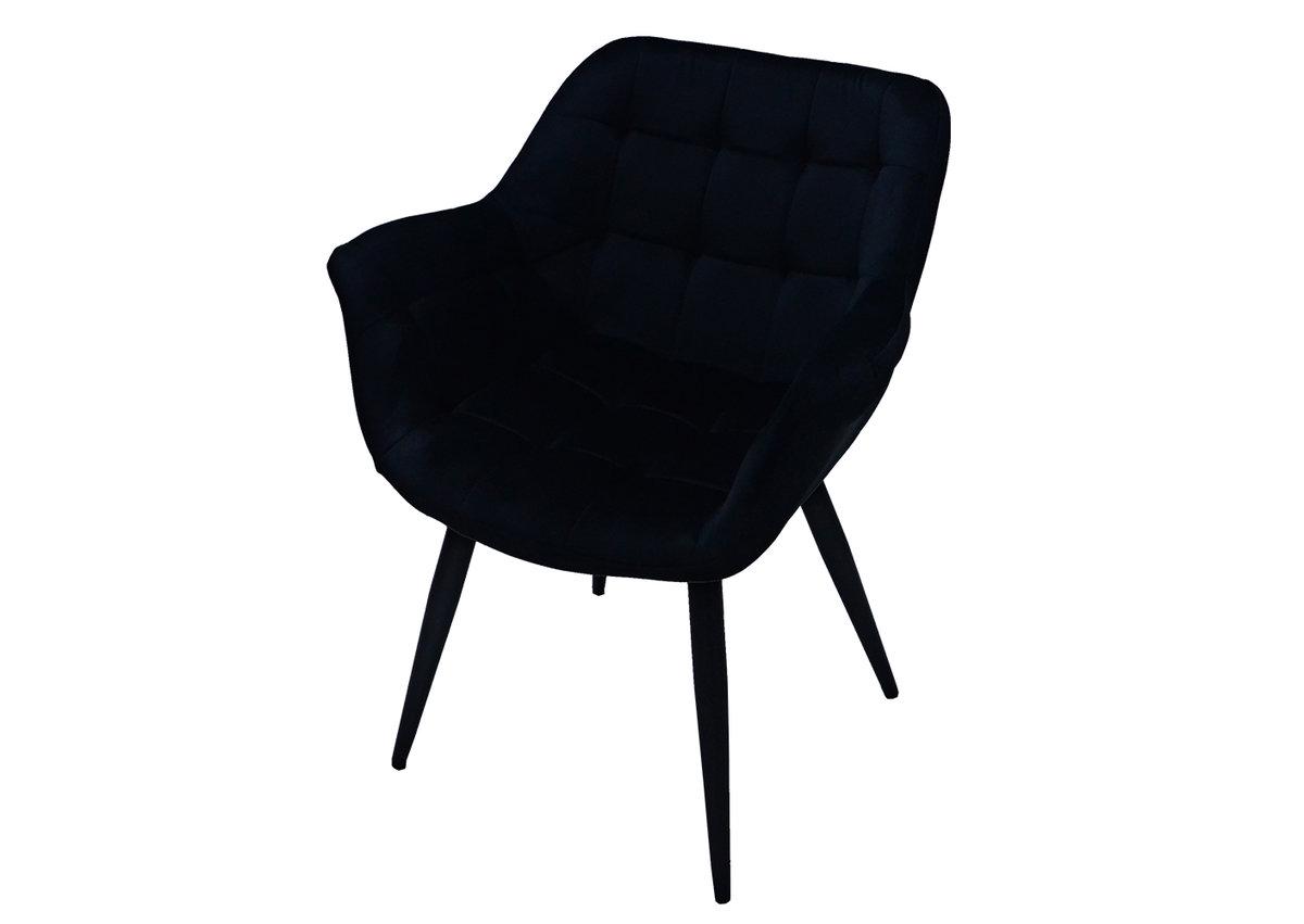 Стул кухонный Intarsio ELEGANTE 820х690х430 мм (мягкий для кухни/гостиной/офиса) Металл/Ткань Велюр цвет Черный (ELEGANTECDBL19)