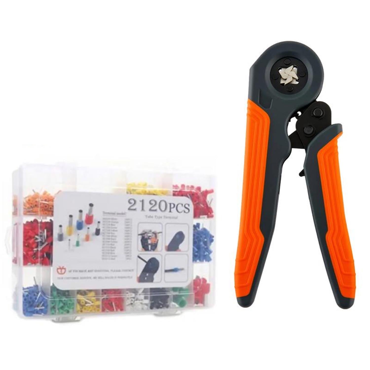 Комплект Tactix четырехгранный кримпер 0.25-10 мм кв с наконечниками 16 видов 2120 шт. (DART.E32)