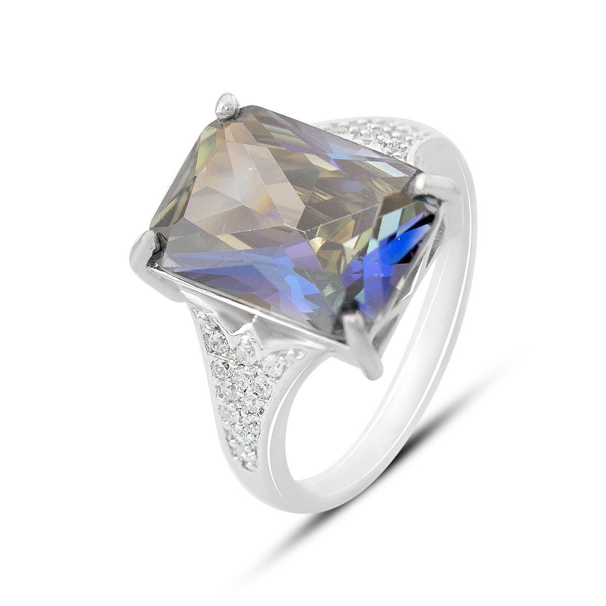 Кольцо серебряное Tiva с мистик топазом 12,237 ct 6,61 г р. 18 (2163824)