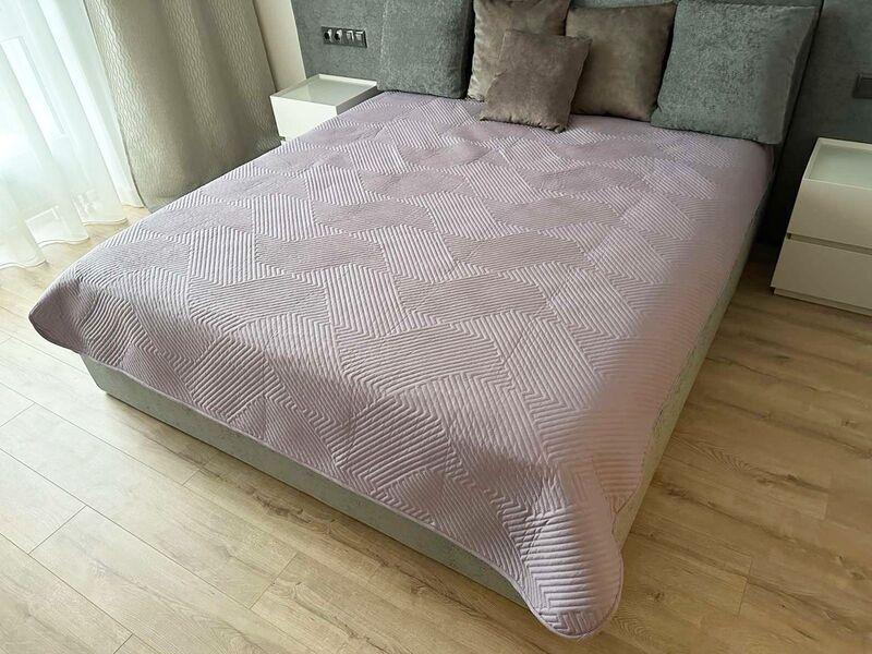 Покривало Decorator Лабіринт двостороннє 180x215 см Лавандовий/Світло-сірий (14319222)