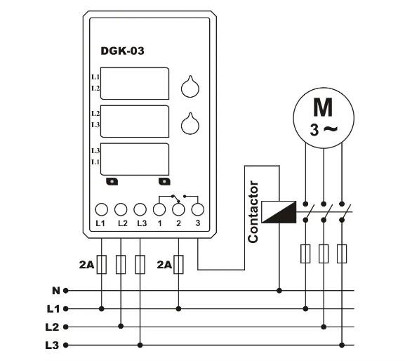 Реле трифазне Samwha захисту від перенапруги з індикацією 3x380V 5A (DGK-03) - фото 6