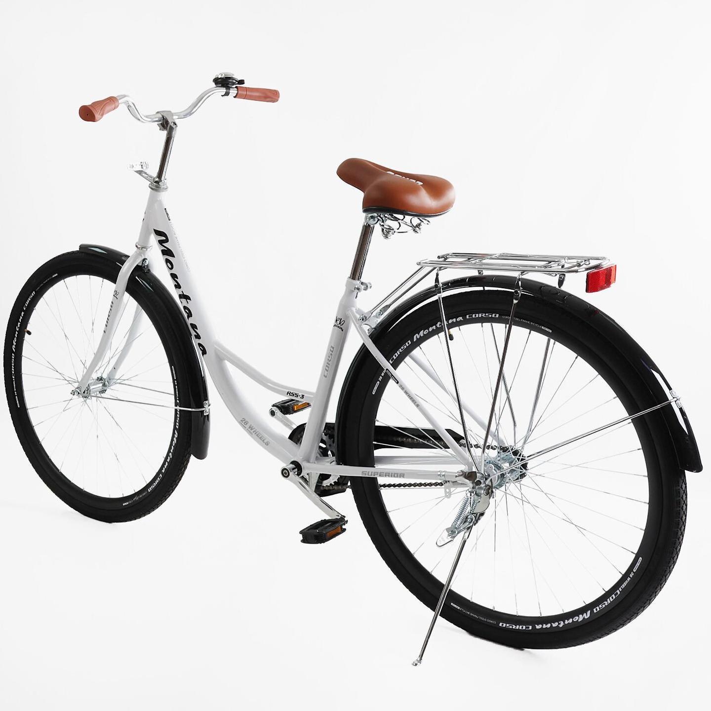 Велосипед городской Corso Montana с багажником рама 20"/28" Белый - фото 3 Велосипед городской Corso Montana с багажником рама 20"/28" Белый - фото 3