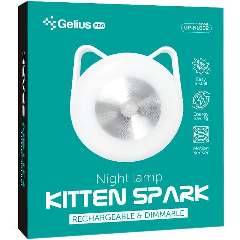 Лампа ночник ночная Gelius Pro Night Lamp KittenSpark GP-NL002 White - фото 2