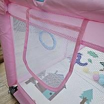 Манеж дитячий розкладний Avko кульки та килимок 120х120 см Pink - фото 5 Манеж дитячий розкладний Avko кульки та килимок 120х120 см Pink - фото 5
