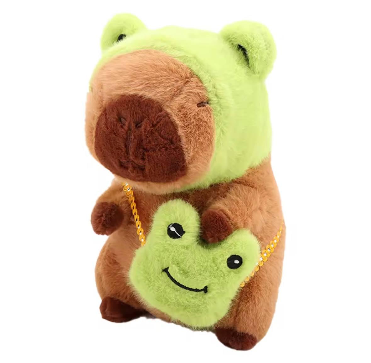 Мягкая игрушка Капибара-лягушка с сумочкой 22 см  (d1fabbcc)