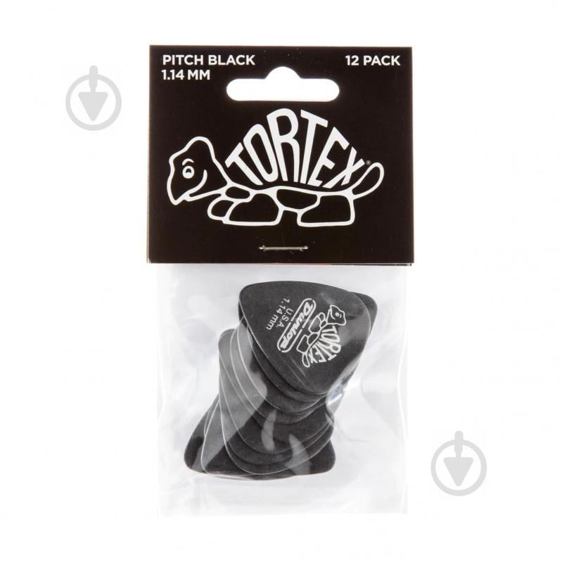 Медіатори Dunlop 488P1.14 Tortex Pitch Black Standart Guitar Pick 1.14 mm (12 шт.)