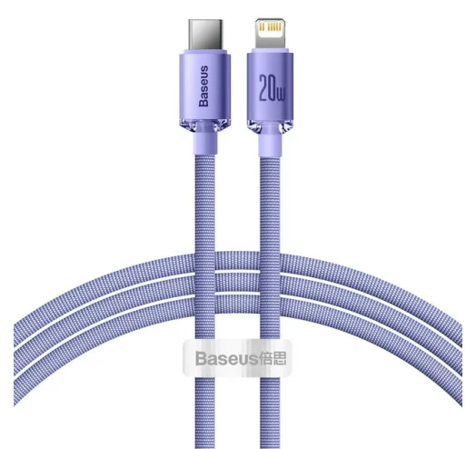 Кабель BASEUS Crystal Shine Series Fast Charging Data Cable Type-C to iP 20 W 1,2 м Purple