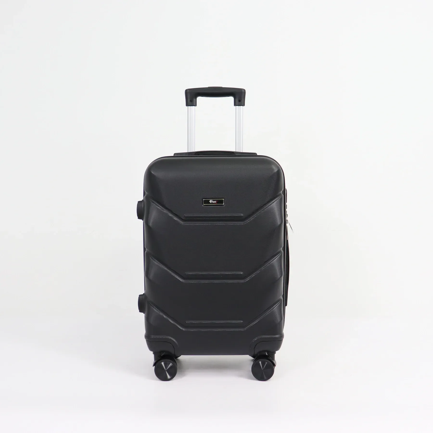 Чемодан дорожный 4Points ONE маленький на двойных колесах пластиковый S Черный (40610)