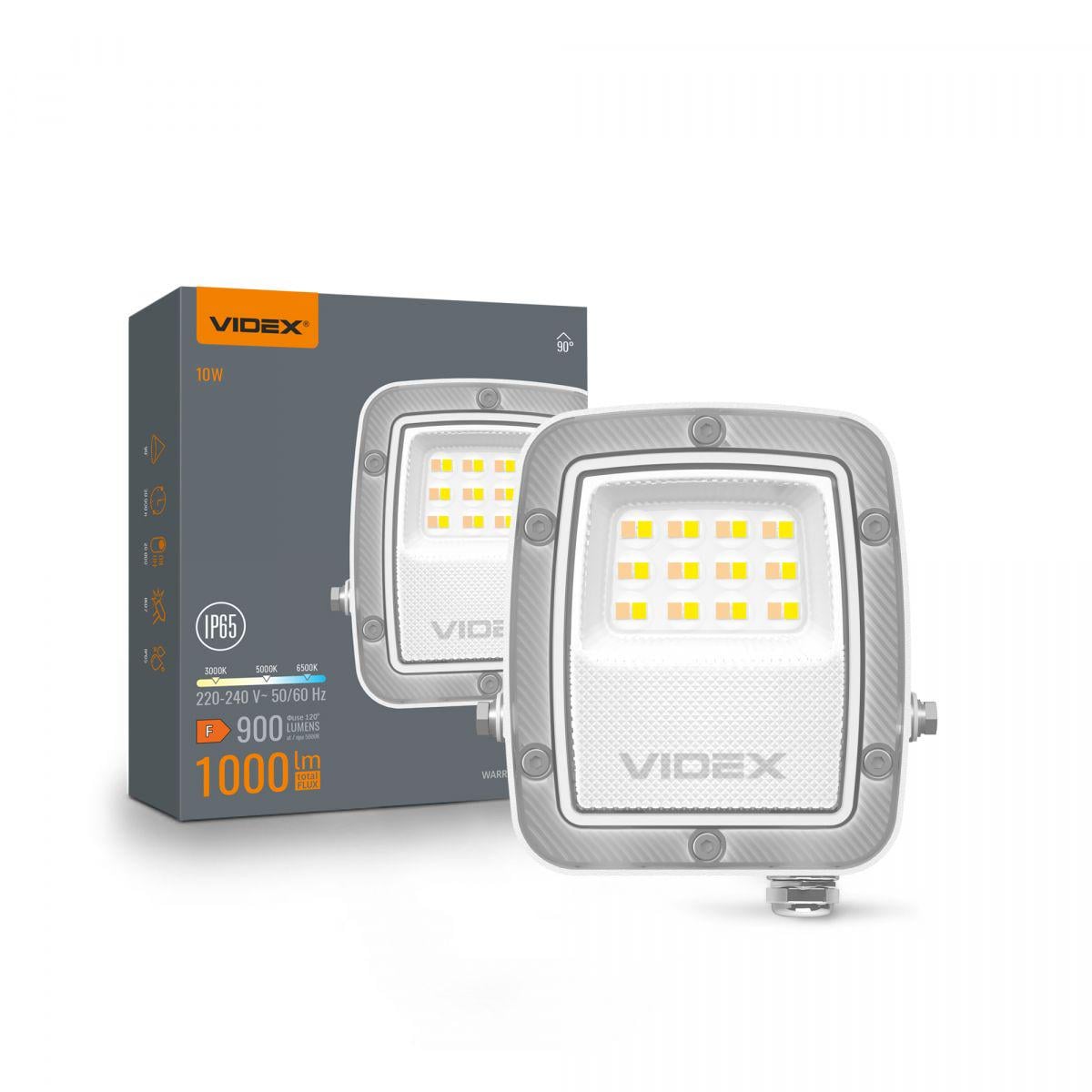 Прожектор Videx F5 10W 3000-5000-6500K 230V White (VL-F5-010CW)