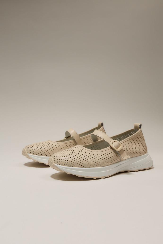 Мокасини жіночі ALLSY шкіряні р. 39 Бежевий (195201) - фото 2