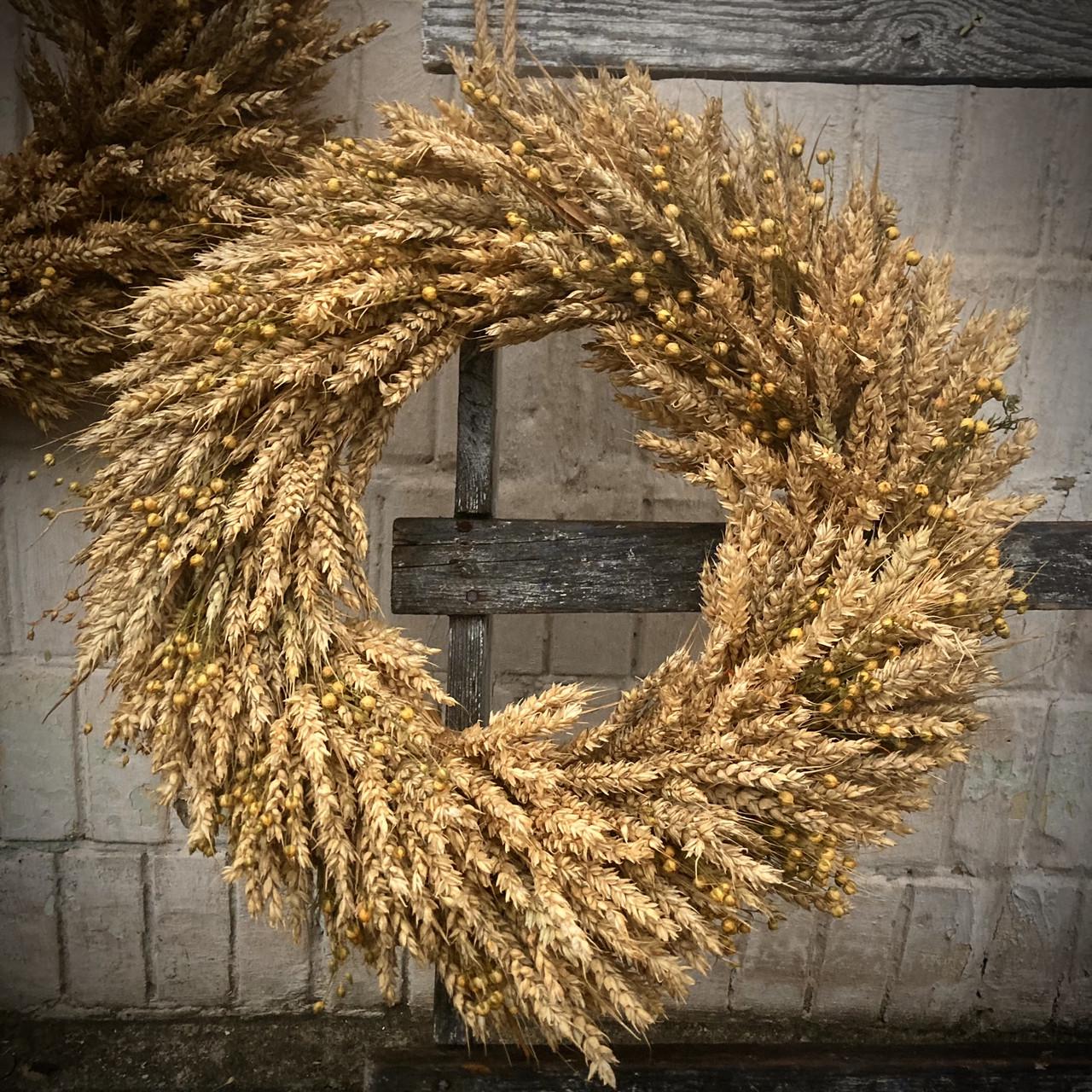 Интерьерный венок из колосков на рождество 40 см . - фото 3