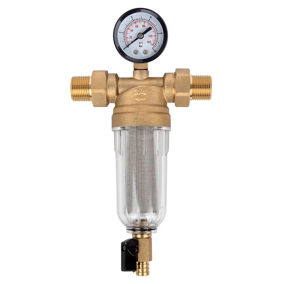 Фильтр грубой очистки самопромывной ITAL с манометром 3/4" для холодной воды латунь Прозрачный (IT34-H8910) Фильтр грубой очистки самопромывной ITAL с манометром 3/4" для холодной воды латунь Прозрачный (IT34-H8910)