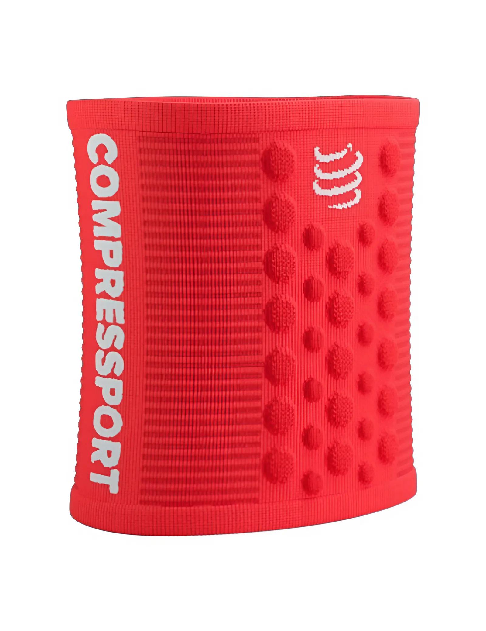 Напульсник спортивный на руку Compressport WSTV23090TU Sweatbands 3D.Dots Fluo Red/White (26711558)