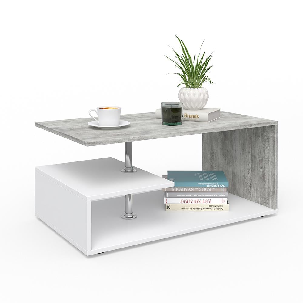 Столик кофейный 91x53 Vicco Guillermo Белый/Бетон - фото 3 Столик кофейный 91x53 Vicco Guillermo Белый/Бетон - фото 3