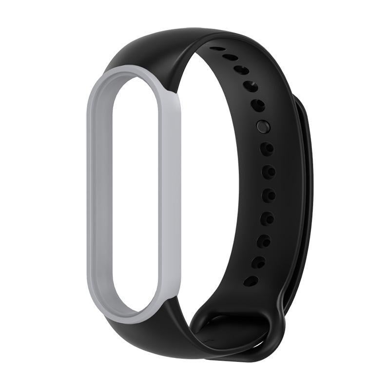 Ремешок для фитнес-браслетов Mijobs для Xiaomi Mi Band 5/6 силиконовый с рамкой Черный/Серый (1011P) - фото 1 Ремешок для фитнес-браслетов Mijobs для Xiaomi Mi Band 5/6 силиконовый с рамкой Черный/Серый (1011P) - фото 1