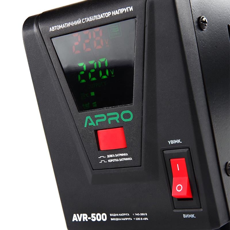 Стабілізатор напруги релейний Apro AVR-500 400 Вт (852005) - фото 3