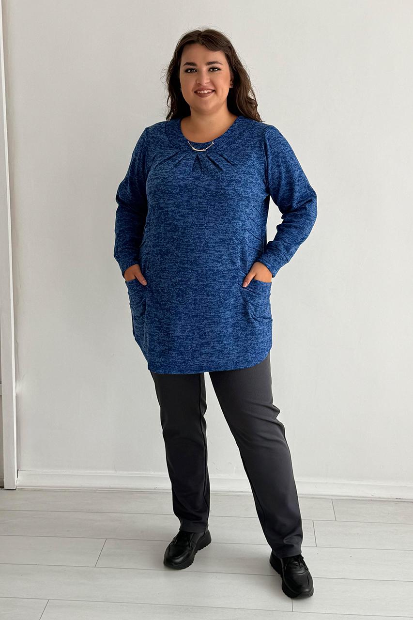 Туніка жіноча PANNI Олена трикотаж на осінь весну р. 64-66 Електрик (Р2508252250) - фото 3