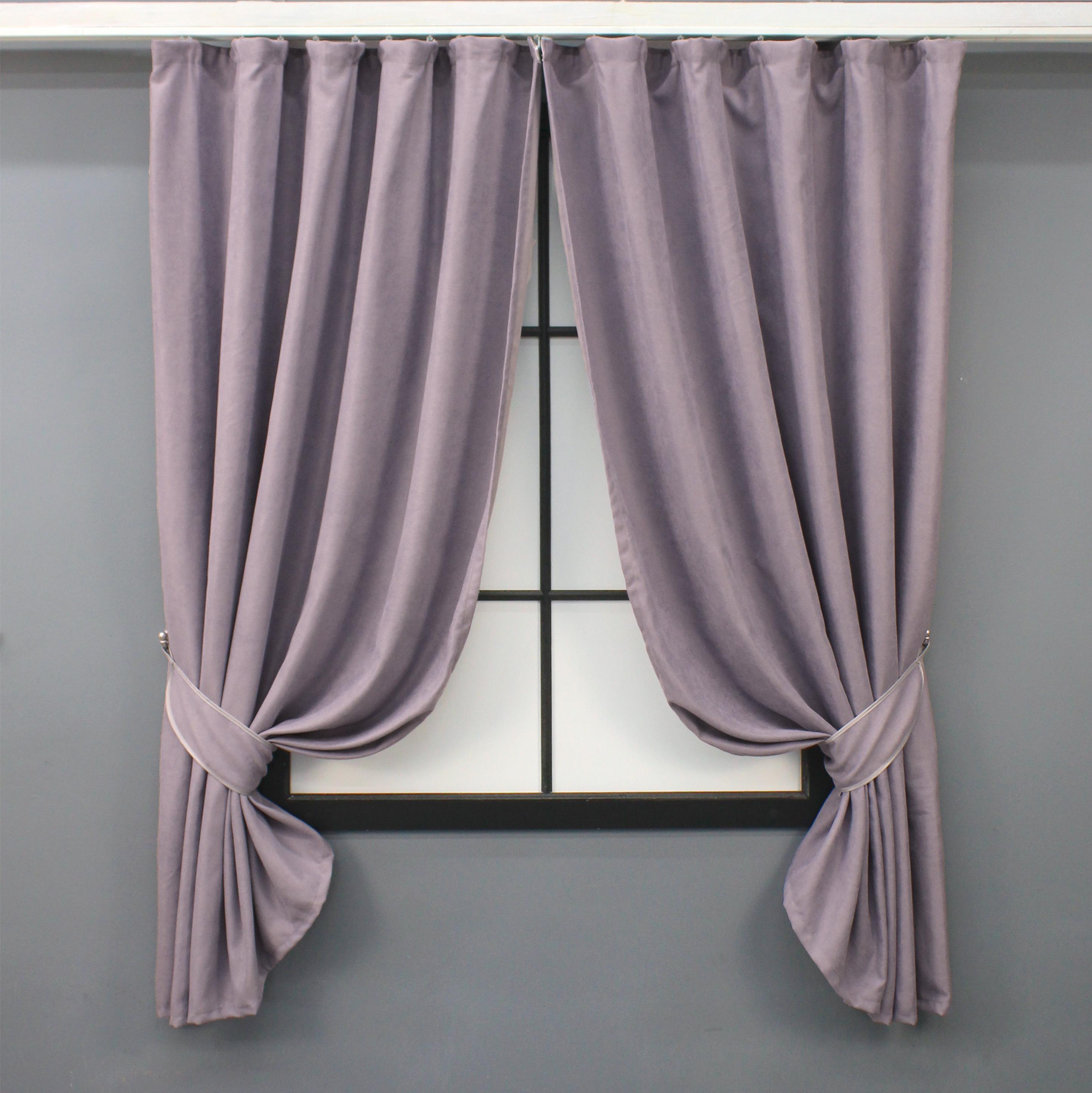 Комплект коротких штор VR-Textil микровелюр Petek №1493ш 140х170 см 2 шт. Лавандовый (35-0234)