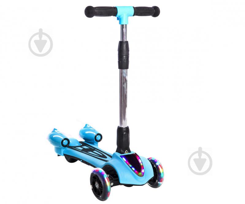Детский самокат Adenki Scooter с музыкой Синий (77-00711)
